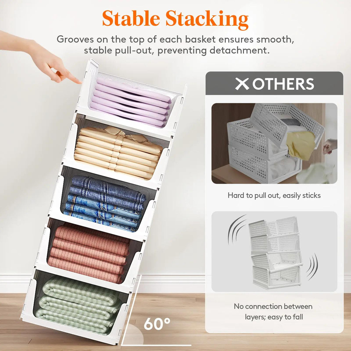 Stackable Closet Organizers & Storage Bins for Clothes